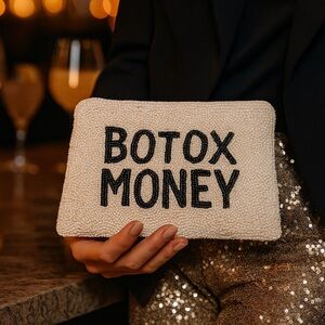 Botox Money Clutch – Funny Beaded Purse for Med Spa Lovers & Glam Girls